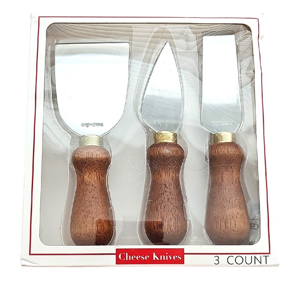 Ankyo Wooden Handle Cheese Knives Set - 3 Count Charcuterie Board Knives